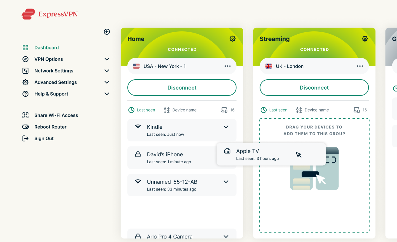 Aircove UI of