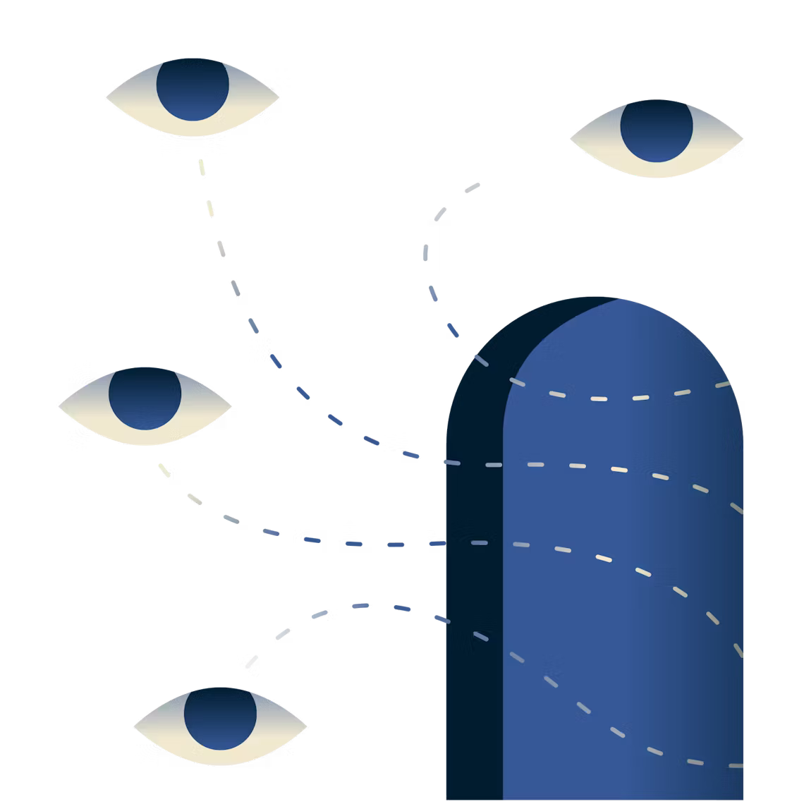 Augen, die durch eine T&uuml;r&ouml;ffnung schauen.