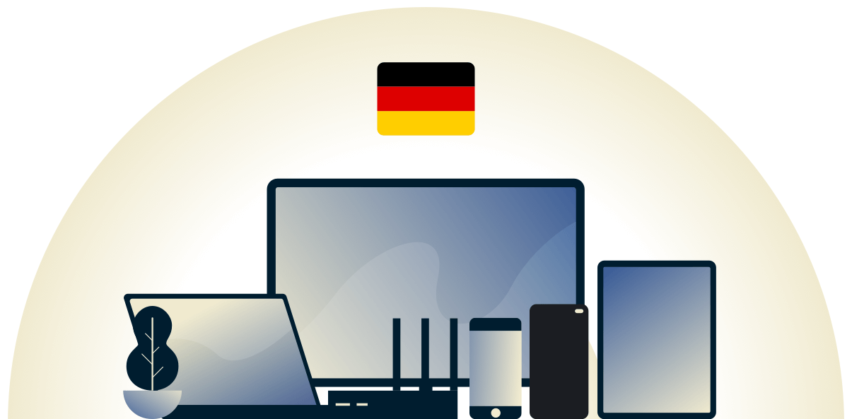 Alemanha VPN protegendo uma variedade de dispositivos.