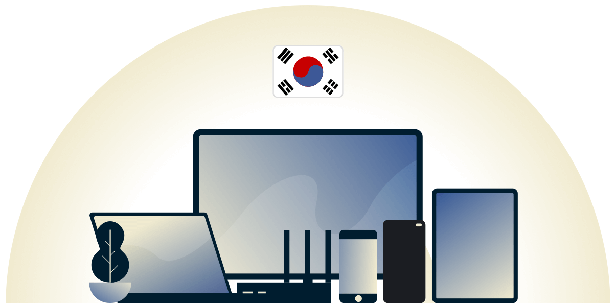 VPN per la Corea del Sud che protegge una variet&agrave; di dispositivi.